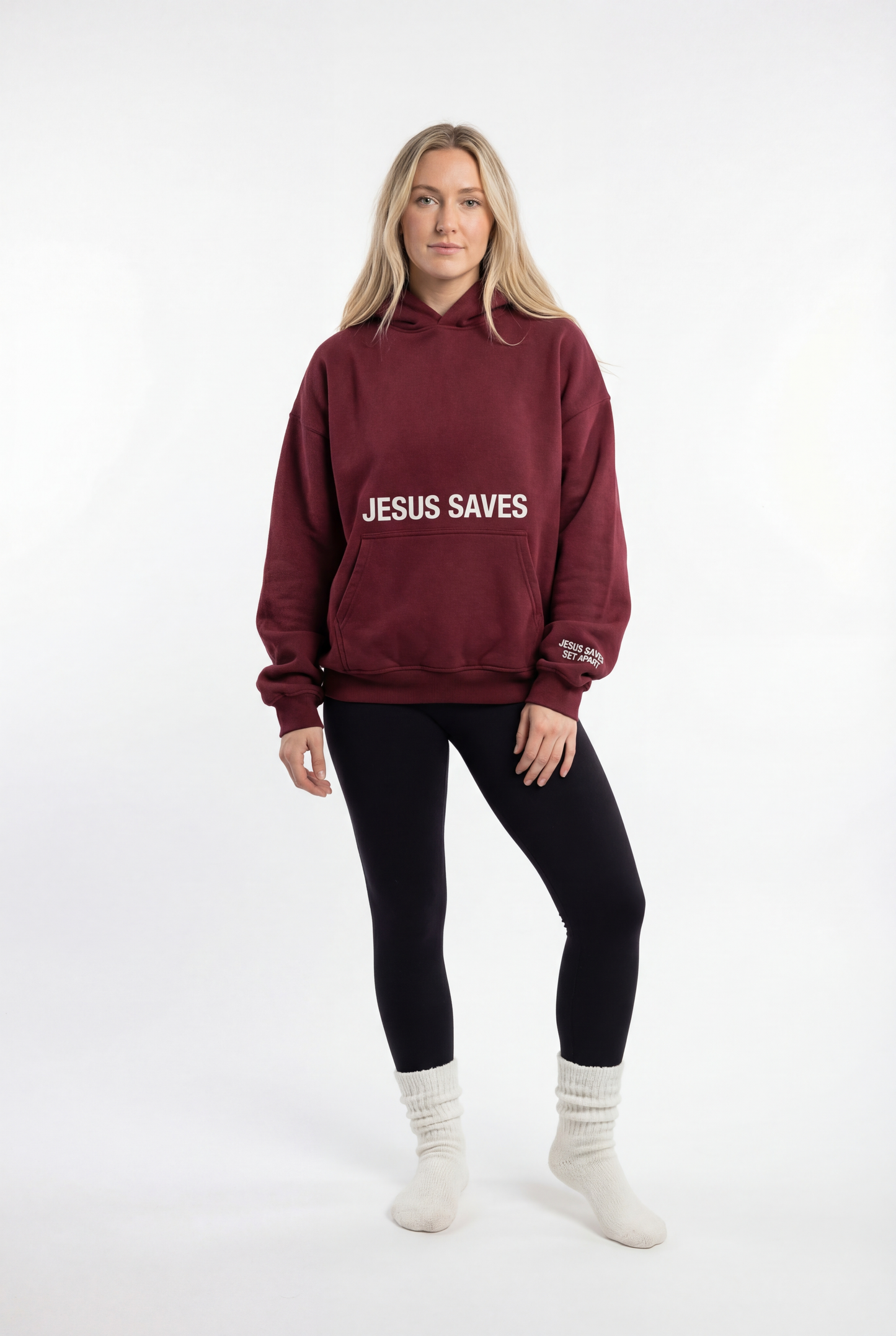 Jesus Saves Hoodie (Maroon)