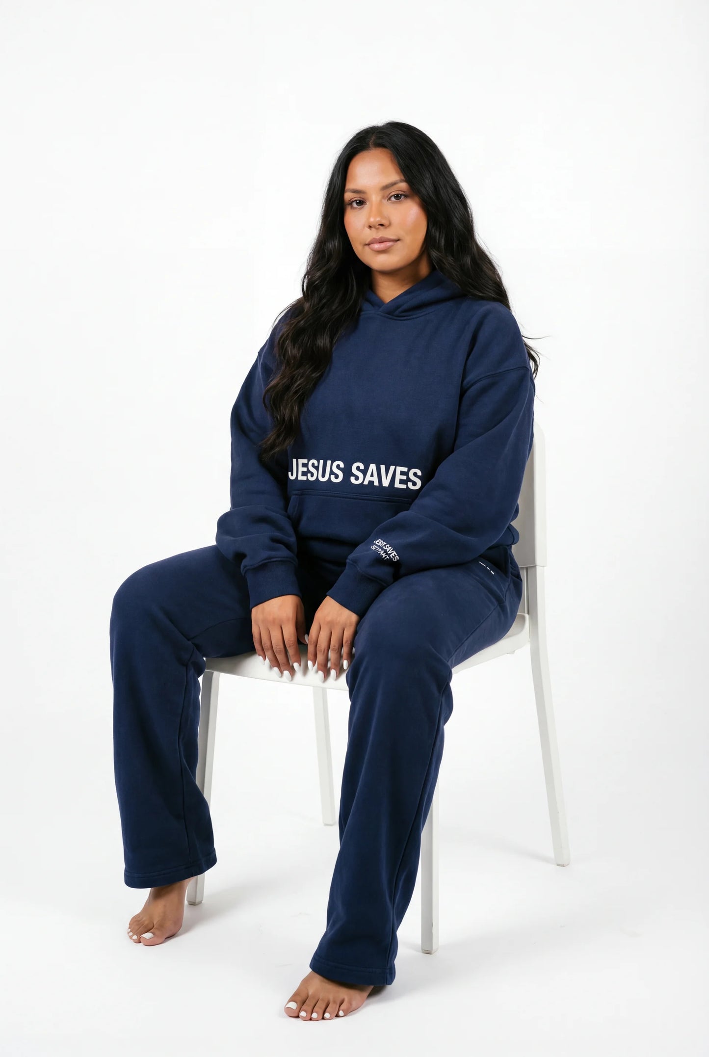 Jesus Saves Hoodie (Navy Blue)